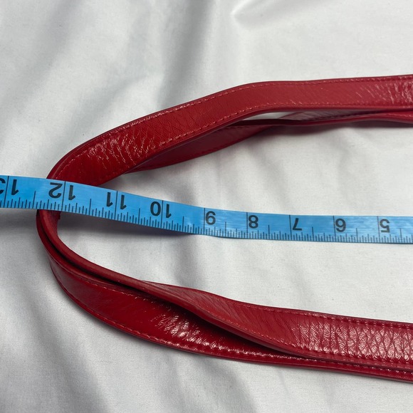 Vera Bradley Frill large tote shoulder bag red patent trim floral body - Picture 6 of 13